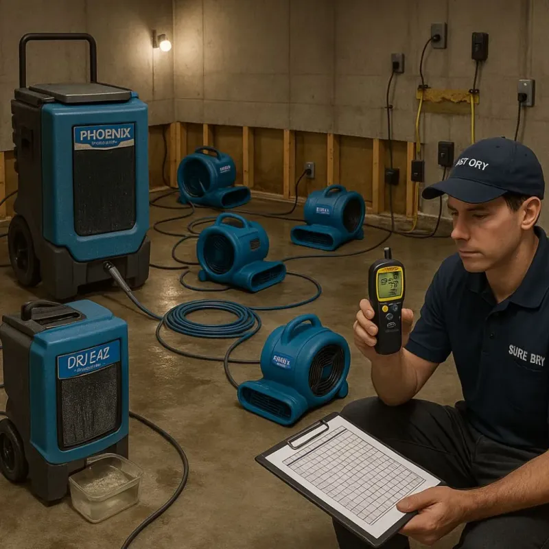 Structural Drying and Dehumidification process in Pacific Grove, CA